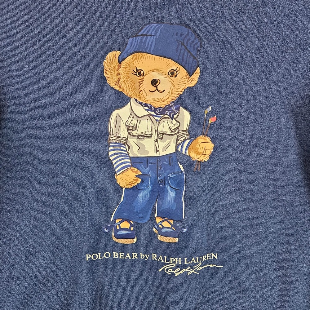 Polo Ralph Lauren Kids Blue Polo Bear Fleece Sweatshirt L 12-14